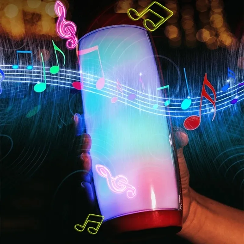 TG157 LED Flashing Light Wireless Speaker Portable Speaker Dual Bass Sound Bar Subwoofer Music Player Loudspeaker FM Radio