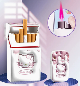 2025 Hot Bán Kinh doanh Quà Tặng Hello Kitty kuromi Torch thuốc lá trường hợp nhẹ hơn chất lượng cao bơm lại - Product Image 6