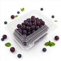 Transparante fruit- en groenteverpakking, grote capaciteit, voedselveilig, gerecycled PET, supermarkt, vers, 1500ml