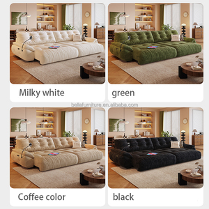 Nuovo Divano Letto Elettrico Intelligente in Tessuto Shenini, Moderno a Tre Posti con Funzione Massaggio, per Posizionamento a Parete Zero in Piccoli Soggiorni - Product Image 2