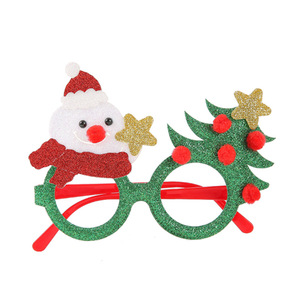 Schattige Hertenbeer Kerst Cartoon Bril Decoraties Sneeuwpop Stijlen Santa Thema Festival Feest Gunsten Foto Rekwisieten Doek Plastic - Product Image 1