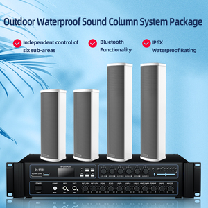 Amplificateur de mixage <span class=keywords><strong>Bluetooth</strong></span> 6 zones <span class=keywords><strong>1000W</strong></span> avec ensemble de haut-parleurs <span class=keywords><strong>colonne</strong></span> étanches pour extérieur, système PA à tension constante pour restaurant - Product Image 2