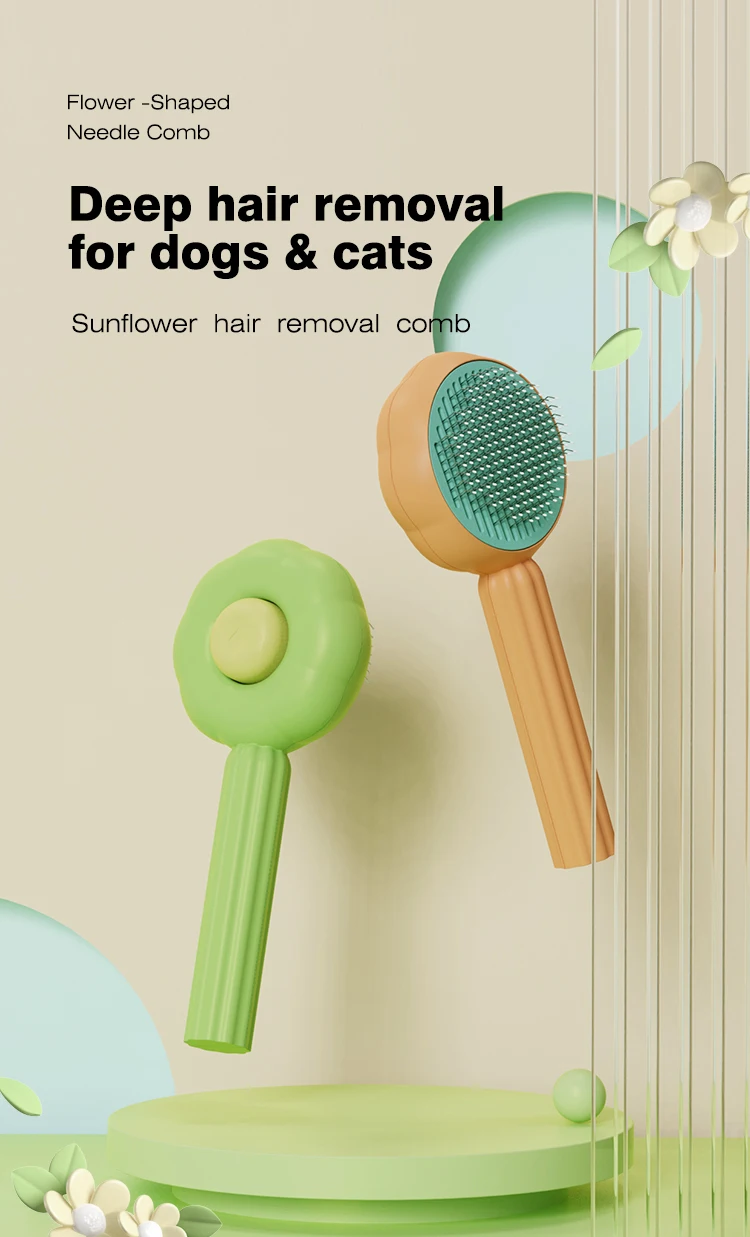 Sunflower Self-Cleaning Pet Comb Brush