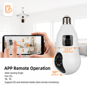 3MP图雅遥控双镜头E27端口无线灯泡闭路电视摄像机，带夜视运动检测和云存储 - Product Image 4