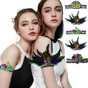 Mardi Gras Glitter Lentejuelas Bordado Mascarada Mascarilla Año Nuevo <span class=keywords><strong>Carnaval</strong></span> y Día <span class=keywords><strong>de</strong></span> San Patricio Accesorios <span class=keywords><strong>de</strong></span> fiesta - Product Image 6
