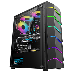 Hongyi Bảng Điều Khiển Ánh Sáng ARGB Âm Thanh HD SPCC Dọc Bàn <span class=keywords><strong>Micro</strong></span> ATX /ATX Ốp Máy Tính Chơi Game Game Máy Tính & Tháp Máy Tính Có Quạt RGB - Product Image 1