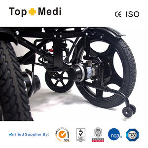 Sedia a rotelle pieghevole elettrica con freno a mano e frizione manuale e automatica con frizione elettrica portatile usata medica - Product Image 5