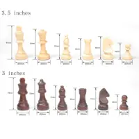 हस्तनिर्मित पेशेवर टूर्नामेंट शतरंज सेट-लकड़ी के साथ 16 इंच तह बोर्ड आधार और हाथ नक्काशीदार शतरंज टुकड़े महसूस किया