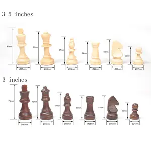 Pièces d'échecs sculptées à la main 3 "/3.5"