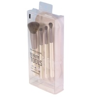 Boîte d'emballage en plastique PET transparente avec languette de suspension, boîte APET transparente personnalisée pour ensemble de pinceaux de maquillage