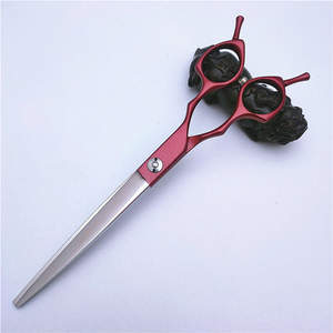 กรรไกรตัดขนสัตว์เลี้ยงมืออาชีพ สีแดง ขนาด 7 นิ้ว ใบมีดมาตรฐาน คุณภาพสูง สำหรับตัดขนสุนัขและแมว - Product Image 1