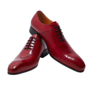 Handmade Genuine Leather Oxford <b>Dress</b> Shoes <b>Snake</b> Grain Pointed Toe Lace Up Formal Wedding Party Business Footwear - Product Image 1