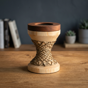 Brûleur d'encens en bois fait main avec motif géométrique en fil métallique, support aromatique en bois de pin, décoration d'intérieur, utilisation toute saison - Product Image 1