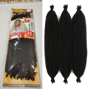 Lot de 3 Mèches Pré-Séparées Kinky Spring Afro Twist pour Crochet Braids, Cheveux <span class=keywords><strong>Marley</strong></span> pour Tresses, Extensions en Vrac pour Femmes Noires - Product Image 1