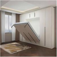 Lit mural pliant de luxe sur mesure, gain de place, moderne, transformable, avec armoire et rangement intégrés