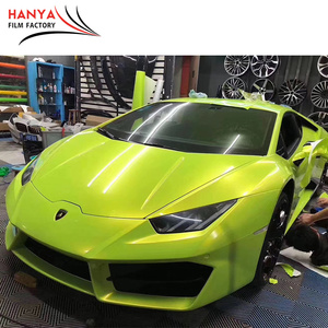Factory Price Self Adhesive PET Film <strong>Fluorescent</strong> Yellow Auto Body Car Wrap <strong>Vinyl</strong> - Product Image 1