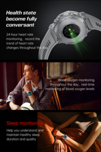 <span class=keywords><strong>Smartwatch</strong></span> VALDUS VD47 <span class=keywords><strong>PRO</strong></span> con Monitoraggio della Frequenza Cardiaca e Ossigeno nel Sangue, Supporto Luce UV, Luce Intensa e Torcia - Product Image 4
