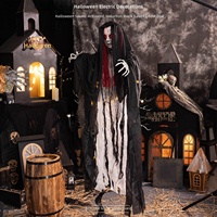 Décoration d'intérieur d'Halloween : Poupée fantôme à capuche suspendue, électrique et activée par le mouvement, pour maison hantée et salle d'évasion