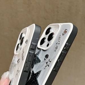 3D long lanh sao ngọc trai cung Laser Tim Kim Cương nhựa Epoxy trường hợp điện thoại cho <span class=keywords><strong>iPhone</strong></span> 16 15 14 13 12 Pro Trắng xám nền Bìa - Product Image 3