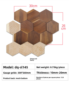 Paneles de Madera Hexagonales Brillantes para Decoración de Pared, Mosaico de Madera Sólida para Fondo de TV - Product Image 6
