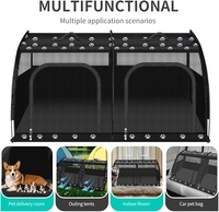 Caisse de transport double pour chats, pour voiture, avec deux compartiments, portable, respirante et réglable, pour 2 chats