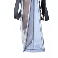 Sac fourre-tout de supermarché en PVC rigide fumé, durable, avec poignée large en sangle, semi-transparent, pour emballage cadeau, vente en gros