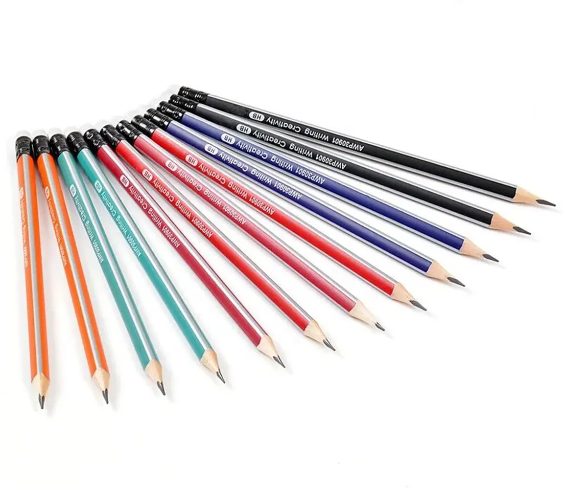 Conjunto de lápices de colores, plan de publicidad, nuevo producto