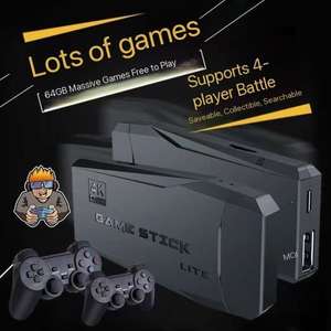 Console de jeu domestique M8 <span class=keywords><strong>pour</strong></span> jeux HD PS Arcade 4K, boîte de jeu avec deux manettes sans fil, jeux intégrés, manettes sans fil en plastique embossé - Product Image 4