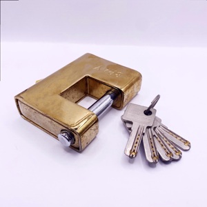 <span class=keywords><strong>Cadenas</strong></span> rectangulaire protégé poli or de haute qualité avec 5 clés d'ordinateur serrure de bloc de titane - Product Image 3