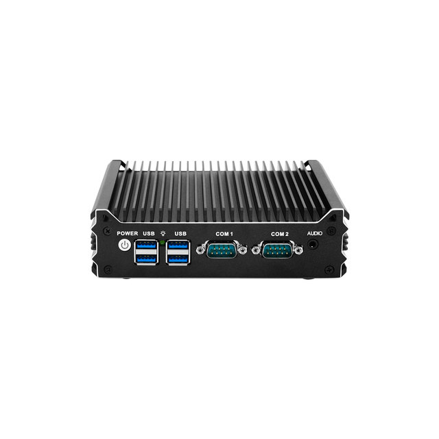Wanlan Cheap Fanless Mini PC 2*LAN/2*COM Ports Quad core J6412 2*DDR4 1*M.2 NVME Portable Industrial Embedded PC