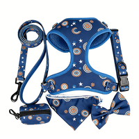 Ensemble laisse et harnais pour chien Zopet personnalisé en néoprène souple et polyester, nouveau modèle Pastèque Amour, avec pochette pour sacs à déjections et collier