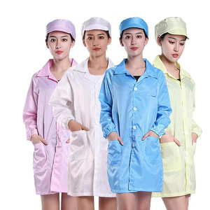 食品産業の作業服作業帯電防止衣類衣服<span class=keywords><strong>ESD</strong></span>クリーンルームスーツフード付き帯電防止スモック - Product Image 5