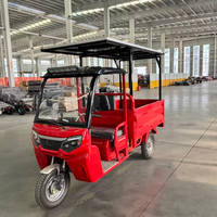 Battery Powered Electric Cargo Tricycle 60V/72V Lead-Acid Battery 600kg Rated Load Electric Motorcycles Trike with Solar Panel