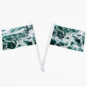 Rectangular Colored Advertising <b>Flag</b> Factory Promo 100% Polyester 30x45cm Car <b>Flag</b> Custom Logo with Plastic Pole - Product Image 1