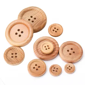Bottoni in legno a 4 fori con Logo personalizzato bottoni in legno rotondi naturali per vestiti