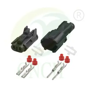 Per KET SWP connettore elettrico impermeabile maschio e femmina nero a 2 Pin include terminali e guarnizioni MG640322/MG610320