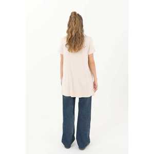 T-shirt à manches longues basique pour femme, beige, tricoté, décontracté, respirant, toutes saisons - Product Image 3