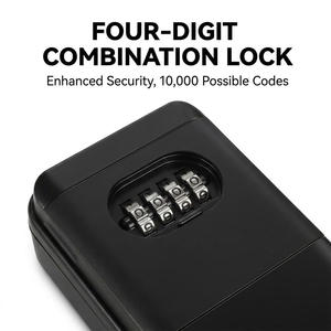 Boîte à clés portable noire à combinaison à 4 chiffres avec anse, coffre-fort de rangement pour clés, idéal pour l'extérieur, la maison, les Airbnb et l'<span class=keywords><strong>immobilier</strong></span> - Product Image 4