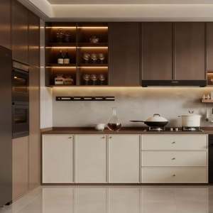 Vente chaude Armoire de cuisine en bois de luxe sur mesure Design classique naturel Armoire de cuisine - Product Image 1