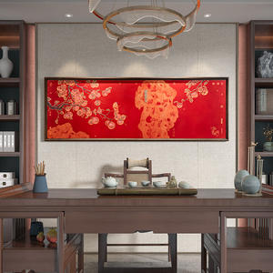 Cuadro Decorativo para Pared <span class=keywords><strong>de</strong></span> Sala <span class=keywords><strong>de</strong></span> Estar, Estilo Chino Moderno, Cobre, Persimón, Hecho a Mano, <span class=keywords><strong>de</strong></span> Alta Gama - Product Image 1