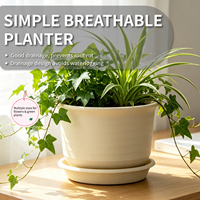 Kit Pot Bunga PP Tebal untuk Dalam/Luar Ruangan dengan Lubang Drainase Desain Minimalis Tahan Lama Kapasitas 0.68L untuk Penggunaan di Rumah dan Taman