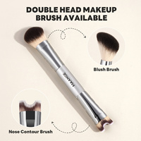 Pinceaux de maquillage professionnels MAANGE personnalisés OEM&ODM, 2 pièces, double embout, pour contouring, fond de teint, poudre libre et anticernes