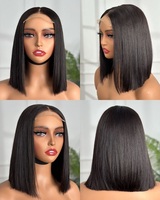 Peluca de Cabello Humano con Frente de Encaje en Forma de M Personalizada, Cabello Humano Virgen SDD, Peluca sin Pegamento con Frente de Encaje 13x4