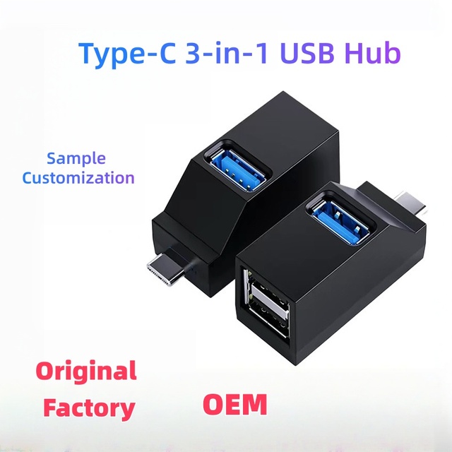 Wholesale WFWYEAR 3-Port Type-C USB Hub 5Gbps USB 3.0 + 2 USB 2.0 Ports Portable Multi-Splitter Adapter for Laptop Stock