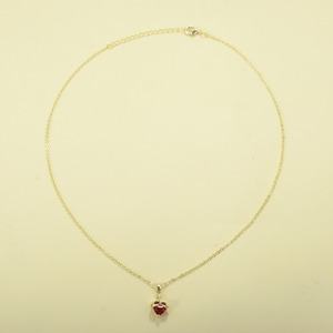 Collar con Colgante de Corazón Pequeño Punk con Piedra Roja, Chapado en Oro de 14k, para el Día de San Valentín o del Día de la Madre, para Mujeres y Niñas - Product Image 5