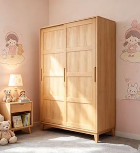 Armoire scandinave moderne de luxe en bois avec portes battantes style Shaker, meuble de rangement polyvalent autoportant et durable pour chambre à coucher - Product Image 5