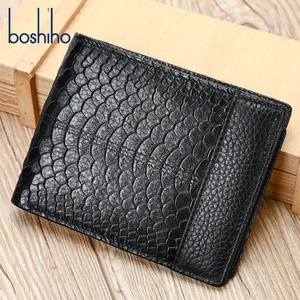 Boshiho Customized Embossed Bifold Short <b>Wallet</b> for Men Genuine Leather Zipper Coin Pocket <b>Card</b> <b>Holder</b> Credit <b>Card</b> Use Features - Product Image 1