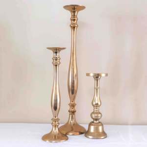 Medium Small Gold <b>Candle</b> Pillar <b>Holder</b> for Wedding <b>Floor</b> Decoration High Quality Aluminium <b>Candle</b> <b>Stand</b> for <b>Floor</b> Best Seller - Product Image 1