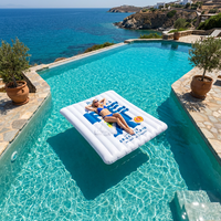 Fauteuil gonflable de piscine en PVC 0,3 mm Ningbo Go Wholesale, matelas de camping/plage certifié CE 185x150cm pour deux personnes