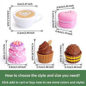 Porte-clés anti-stress créatif en forme de gâteau de dessert imprimé en 3D, pendentif à presser au bout des doigts, breloque de sac - Product Image 2